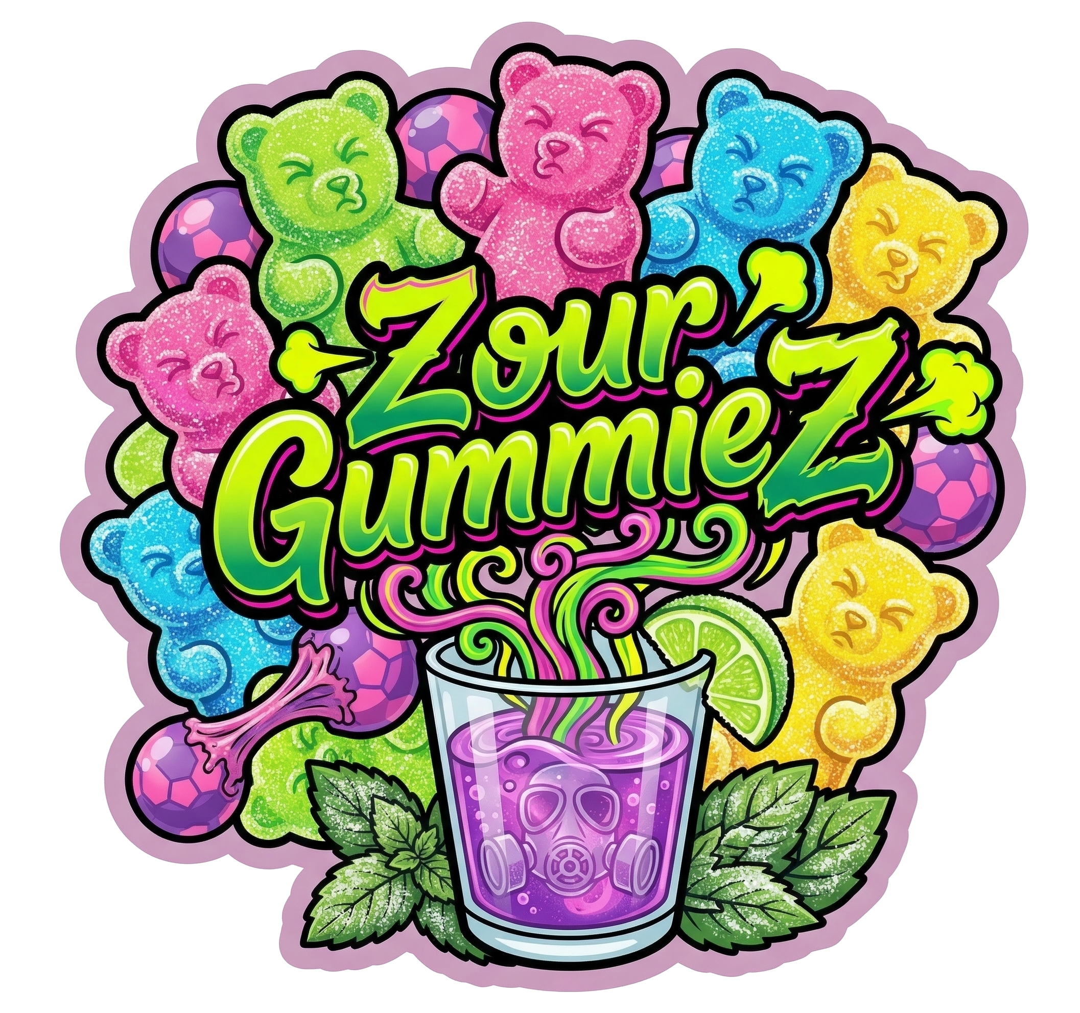 Zour Gummiez Packaging Illustration